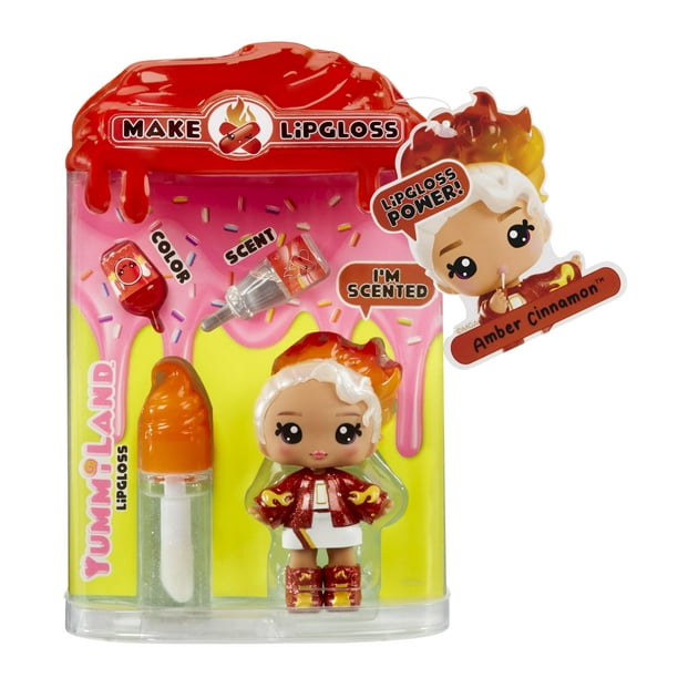 Muñeca de brillo labial Yummiland Amber Cinnamon con kit de bricolaje para más de 4 años