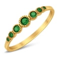 thumbnail image 2 of Half Eternity Petite Band Ring Yellow Tone Emerald CZ 925 Sterling Silver Size 10, 2 of 3