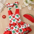 thumbnail image 4 of Otqutp Toddler Party Romper Boys Girls Sleeveless Ruffles Cartoon Fruits Prints Romper Jumpsuit Bodysuits Clothes 0 to 18 Months, 4 of 7