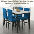 5 Piece Dining Room Table Set, Modern Dining Table Sets with Blue