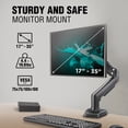 thumbnail image 4 of ELG Single Monitor Desk Mount Arm – Full Motion Gas Spring Stand for 17–35″ Displays, VESA, Black, 4 of 11