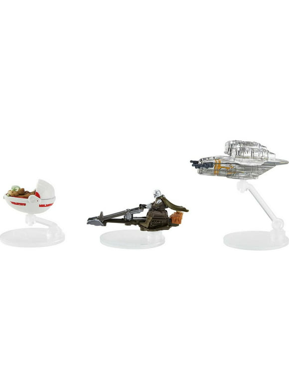 Hot Wheels Star Wars Starships 3-Pack Inspired by The Mandalorian, Set of 3 Die-Cast Ships