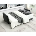 thumbnail image 2 of Gray Pull-out Fabric Sleeper With Large Storage - 35.59"h X 89.43"w 32.59"d, 2 Seat, Medium-firm, Foam Filled, Modern In 74"d 56"w 25"h, Medium-firm Filler, Contemporary Style, 2 of 5