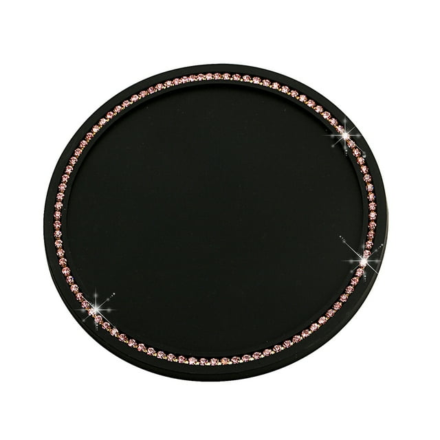 Soporte de taza de coches Coster Bling Round Anti-Skidding Aislamiento de calor Rhinestone Incrustado Exquisito Exquisito Multifuncional Mats Mats Rhinestone Pink sidaley HA059469-02