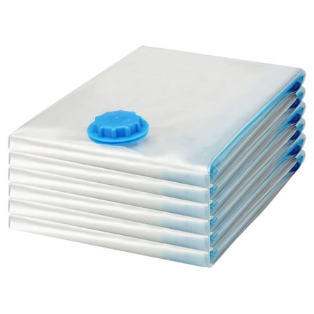6 Pack Small Felji Space Saver Bags Vacuum Seal Storage Bag Organizer 17x27 inches, 45x70
