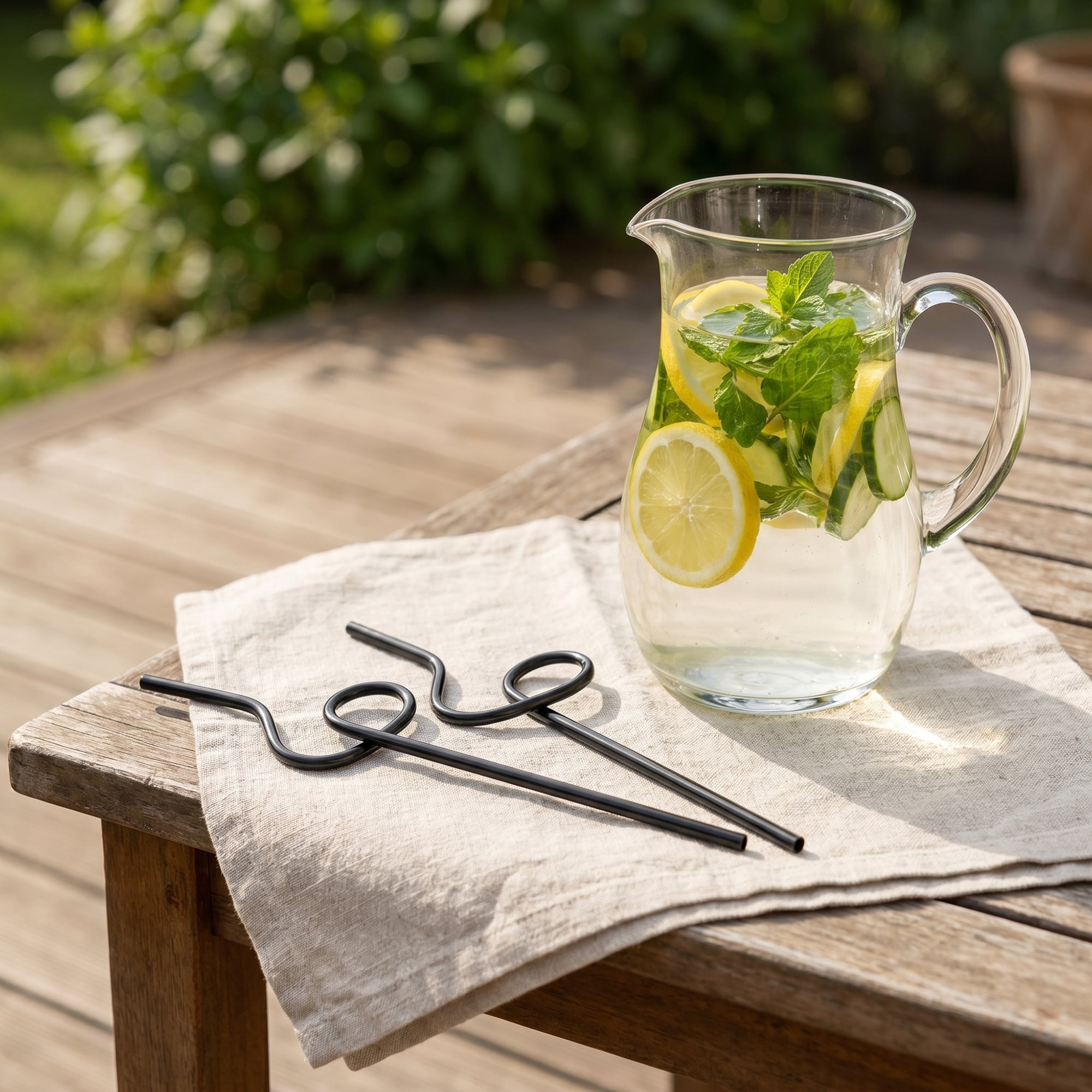 Unique Bargains 6Pcs Reusable Stainless Steel Straws for Daily Use Black