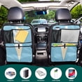 thumbnail image 4 of Car Seat Back Protector,Waterproof & Stain Resistant Kick Mats with Tablet Holder & Organizer Pockets,Easy-Clean Nylon Back Seat Protector A Cartoon Cat Ice Cream, 4 of 7