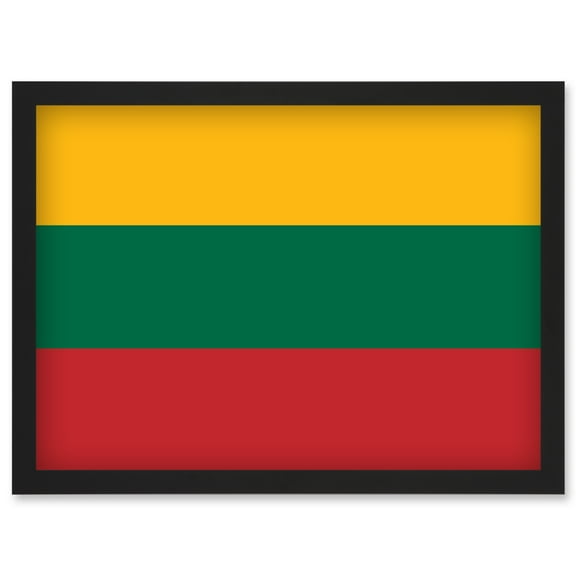 Lithuania National Flag Patriotic Vexillology World Flags Country Region Poster Artwork Framed Wall Art Print A4