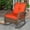 Orange, variant on MEETWARM Outdoor Wicker Rocking Chair, Rattan Patio Rocker Chairs with Cushions and Steel Frame - Orange