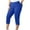 Blue, variant on Women's Plus Size Yoga Pants Capris Short Solid Color Elastic Waist Tummy Control For Workout Black