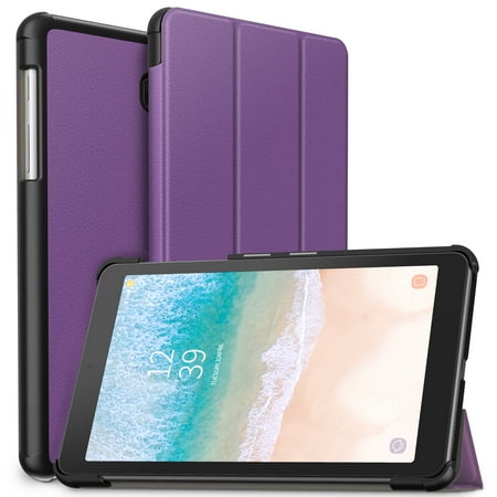 Verizon Samsung Tab 2 Case PU Leather Case for Samsung Galaxy Tab A 8.0 2018 Model SM-T387 Verizon/Sprint, Infiland Wake/Sleep Stand Cover Purple ()