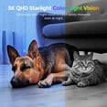 thumbnail image 5 of Hugolog - Cámara de seguridad para interiores de 3K 5MP con enfoque automático, visión nocturna de color de luz estrella, IA humana/mascota, reducción de ruido, nube de EE. UU., funciona con Alexa, id, 5 of 5