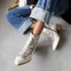 thumbnail image 3 of NECHOLOGY Botas Mujer Zapatos Botines para mujer Zapatos antideslizantes a la , botines con punta, cómodos, con cremallera, tacones redondos, botas para mujer, botas altas para mujer (White, 9), 3 of 7