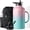 Powder blue, variant on 64oz Water Bottle Insulated with Handle, Half Gallon Stainless Steel Metal Large Water Jug, Travel Flask with Straw Spout Lid, Wide Mouth Mug with Carry Pouch, Keep Cold Hot
