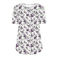 thumbnail image 6 of Gyedtr Summer Tops Going Out Tops For Women Women'S New Short Sleeve Round Neck Pullover Chest Pleated Casual Print Summer Tops For Women On6XL, 6 of 6