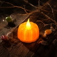 thumbnail image 6 of Halloween Mini Pumpkin Candle Lights—12 Pack, Flameless Short Electronic Candles for Halloween Party Home Indoor Decorations, 6 of 6