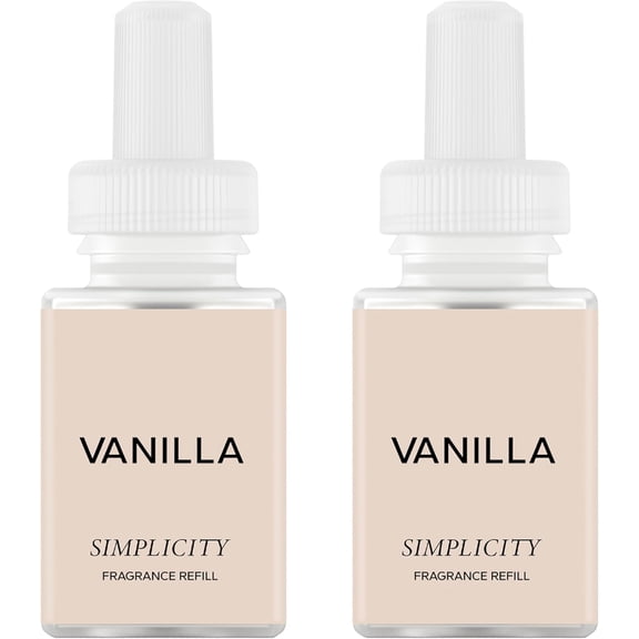 & Simplicity Home Scent Refill - Smart Air Diffuser - Long-Lasting Luxury Fragrance per Refill - Home Essential - Clean & Safe Diffuser Fragrance - 2 Pack, Vanilla