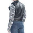 thumbnail image 2 of RACHEL ROY $139 Womens New 1053 Black Printed Sleeve Motorcycle Jacket L B+B, 2 of 2