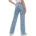 thumbnail image 2 of Tapata Women's 26"/28"/30"/32"/34" Cargo Jeans Straight Leg Short Petite Regular Tall Denim Relaxed Y2K Pants, 2 of 6
