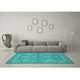 thumbnail image 3 of Ahgly Company Indoor Square Oriental Turquoise Blue Industrial Area Rugs, 8' Square, 3 of 4