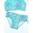 thumbnail image 6 of DPOIS Little Girls Two Pieces Bikini Set Cartoon Printed Ruffle Top with Briefs Green 4, 6 of 7