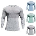 thumbnail image 3 of WTXUE Base Layers Long Sleeve, Crew Neck Mesh Breathable Sweat Pullover Base Shirt Running Basketball Outdoor Training Light Jacket Activewear for Men Grey L, 3 of 10