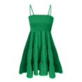 thumbnail image 6 of JULMCOMO Spring Dresses for Women Casual Vacation Mini Dress Smocked Ruffle Sleeveless Square Neck Short Dress Green S, 6 of 6