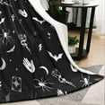 thumbnail image 6 of Black and White Goth Flannel Blanket Black Throw Blanket Aesthetic Witch Bat Gothic Decor and Accessories Stuff, Birthday Halloween Decorations Witchy Gifts (50"x60"), 6 of 6