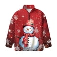 thumbnail image 4 of Uorisanigo Girls Half Zip Cropped Pullover Sweatshirt Long Sleeve Pullover Top Oversized Sweatshirts for Kids Fall Fashion Outfits Clothes Quarter Zip Hoodies - Christmas Snowman Snowflakes, 4 of 7