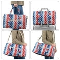 thumbnail image 4 of Pzuqiu Patriotic Star Print Quilted Weekender Bag for Women Large Lightweight Puffy Duffle Tote Carry On Travel Overnight Gym Bag with Luggage Sleeve for Trips Minimalist Handbags, 4 of 7