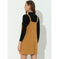 thumbnail image 4 of Unique Bargains Women's Corduroy Straps Pinafore Button Decor Overall Dress XS Mustard, 4 of 6