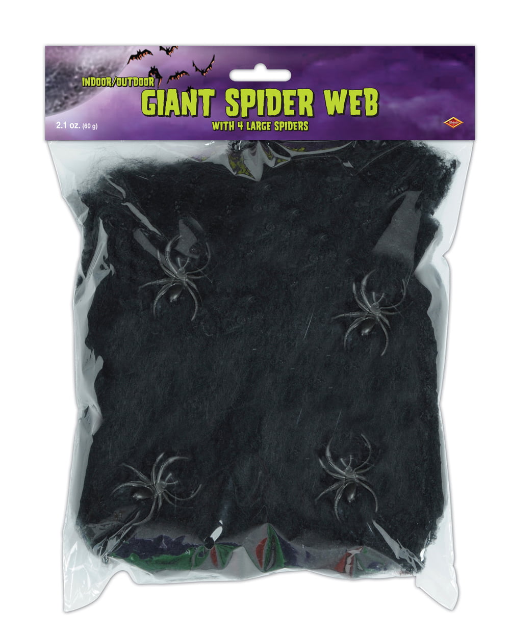 *NEW* Large Black Spider 17cm with Web Halloween Party Prop 
