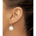thumbnail image 3 of Sterling Silver Rhodium-Plated 14-15mm White Shell Pearl Dangle Earrings (28 X 15) Made In Canada qe12789, 3 of 5