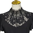 thumbnail image 5 of Women's Black Gothic Dress with Lace Collar, Vintage Asymmetrical Hemline Gothic Style Dress, 5 of 8