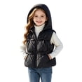 thumbnail image 5 of YUANxueke Girls Puffer Vest Bowknot Trim Lightweight Sleeveless Hooded Jackets Fashion Cute Vests Quilted Coat,Black,2 Years, 5 of 8