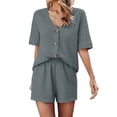 thumbnail image 2 of Summer Women's Casual Suit Tops And Shorts Fashion Two-Piece Set, 2 of 9