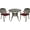 Dark Bronze/Chili Red, variant on MEETWARM 3 Piece Patio Bistro Set, Outdoor All-Weather Cast Aluminum Dining Furniture Set Includes 2 Chairs and a 35.4” Round Table with Umbrella Hole for Garden Deck
