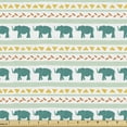 thumbnail image 1 of Animal Upholstery Fabric by the Yard, Repetitive Style Elephants and Triangular Motifs Designed in Horizontal Line, Decorative Fabric for DIY and Home Accents, White Multicolor by Ambesonne, 1 of 5