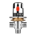 thumbnail image 1 of Thermostatic Temperature Control Valve Hot Cold Water Shower Mixer G1/2 Copper Mixing Valve Three-Way Shower Diverter Valve for Solar Heating System Water Pipe Bathtub Kitchen, 1 of 7