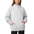 thumbnail image 4 of Vividxx Sweatshirts For Girls Cozy Long Sleeve Sweatshirt With Pocket Fall Winter High Neck Pullover Shirt For Kids Lightweight Classic 9-10 Years, 4 of 6