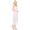 thumbnail image 1 of Women Summer Sun Dress Round Neck Sleeveless High Waist Belted Floral Lace Strap Stretchy Maxi Dress Plus Sizes, 1 of 7