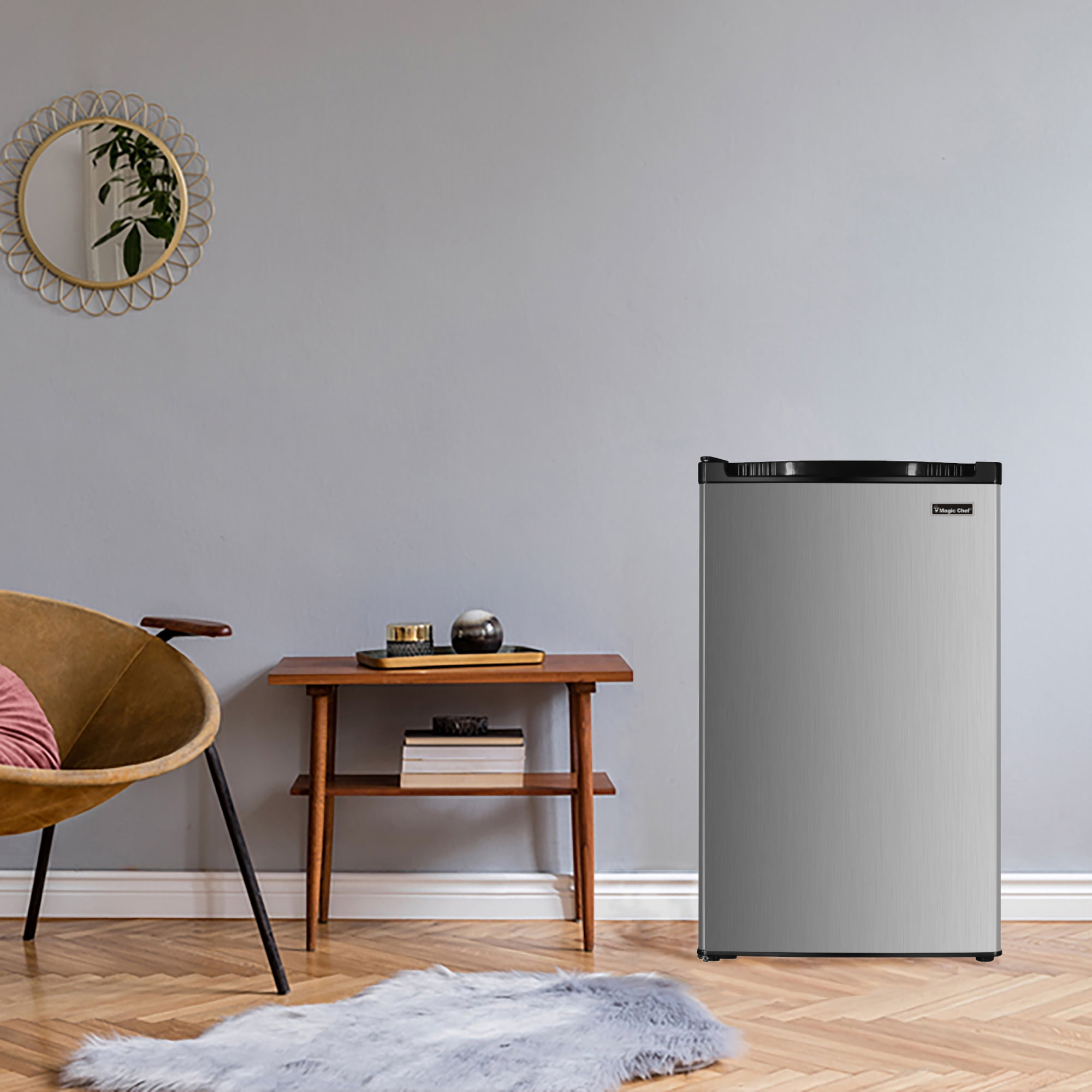 Magic Chef 4.4 cu. ft. Compact Refrigerator in Stainless look