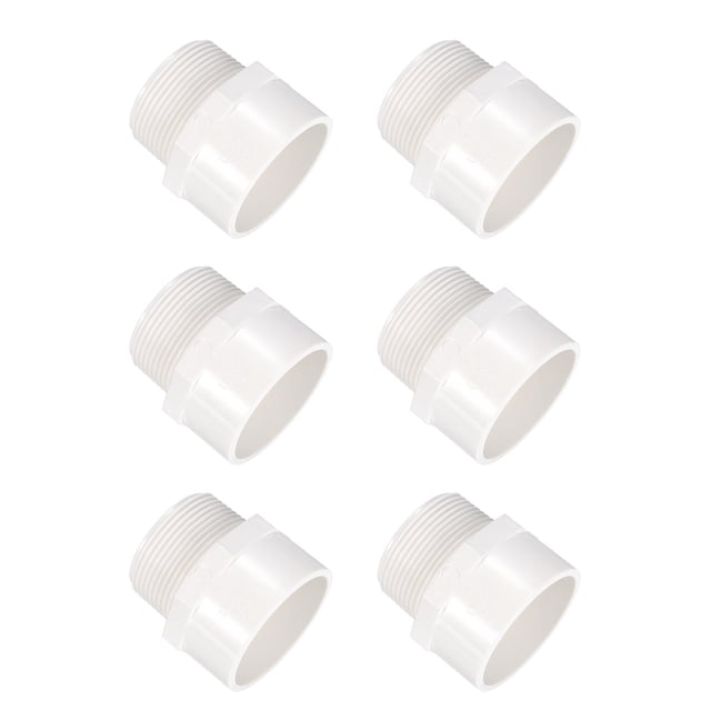 Adaptador de rosca macho de 1.5" Uxcell 6Pcs para conexión de tuberías, adaptadores de desagüe para fregaderos, blanco