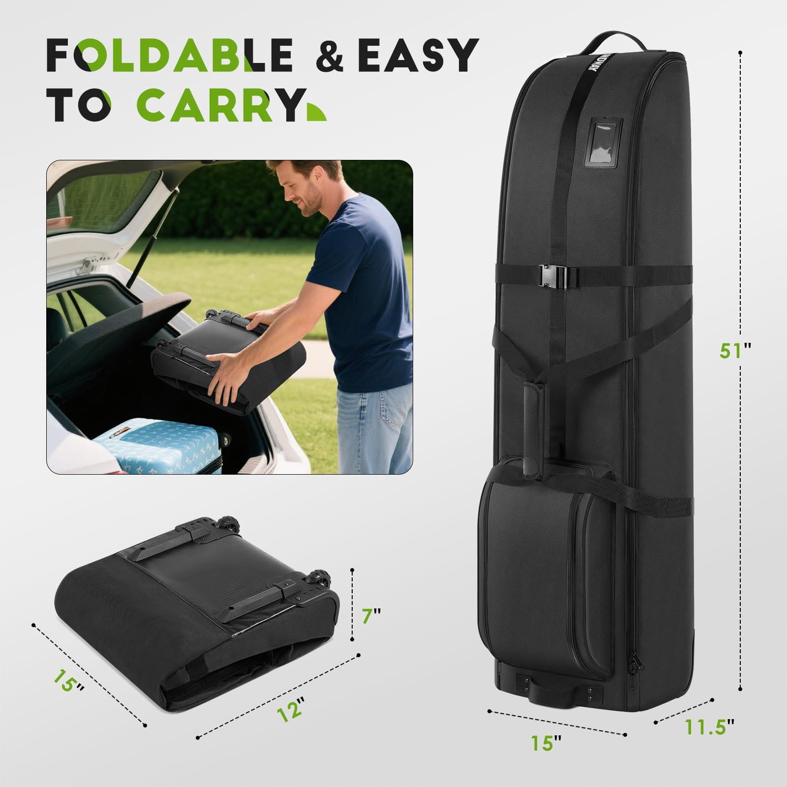 Golf Travel Bag For Airlines 900d Heavy Duty Oxford Case With Wheels  Cover Club Protector Liner Men Women