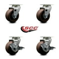 thumbnail image 2 of 4 Inch High Temp Glass Filled Nylon Swivel Caster Set w/Bronze Bearings 2 Brakes, 2 of 2