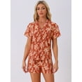 thumbnail image 3 of DARING DIVA Women's Tropical Summer Button Down Sets S Dark Red, 3 of 6