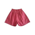 thumbnail image 3 of SNKSDGM Anniversary Girls Elastic Waist Solid Color Shorts Casual Comfortable High Waist Summer Playwear for Toddler Kids Age 3-12, 3 of 3