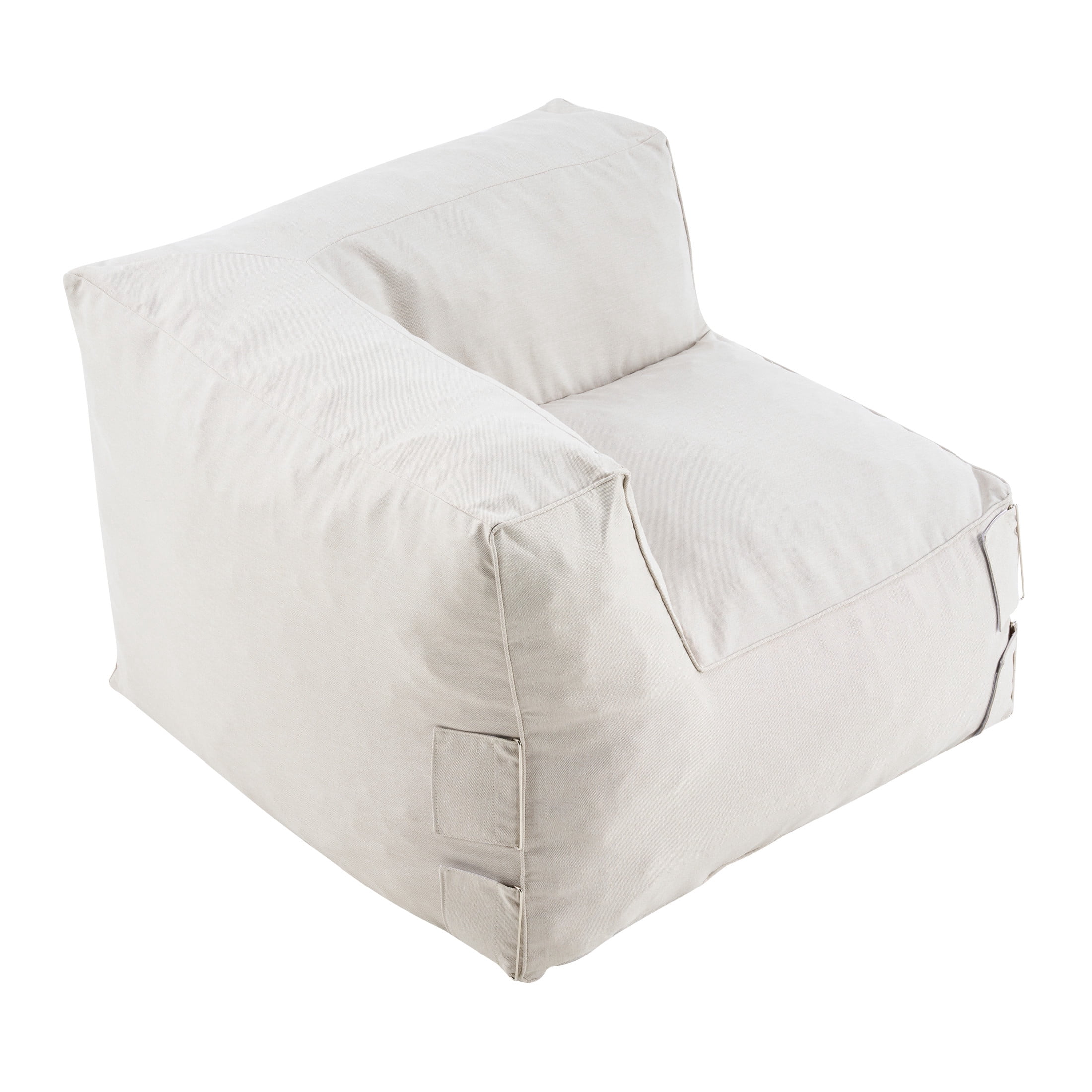 Christopher Knight Home Outdoor Patio Bean Bag Corner Sofa, Lounge Chair with Foam Fill, Beige