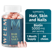 WEEM- Hair, Skin & Nails Gummies, Gluten Free, Vegan, Cruelty-free 60 ct.