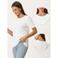 thumbnail image 2 of Unique Bargains Summer T-Shirt for Women's Round Neck Basic Textured Top White XL, 2 of 6